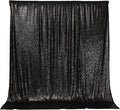 PartyDelight Black Sequin Backdrop 6x6ft - High Density 3mm Shimmer Sequin Background with 4-Inch Rod Pocket, Sparkly Photography Curtain for Birthday, Prom, Studio & Event Decor