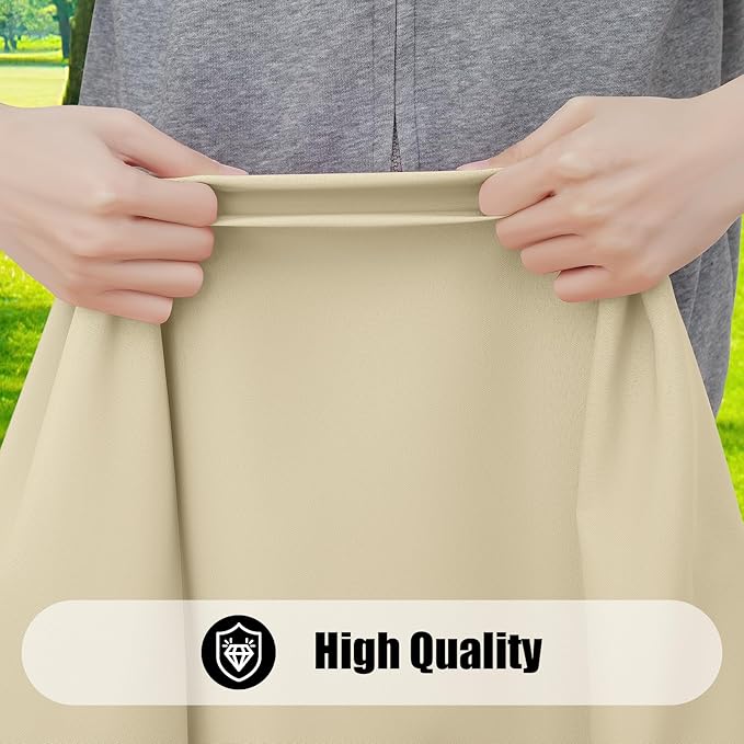 Smiry 2 Pack Rectangle Picnic Table Cloth, Waterproof Elastic Fitted Tablecloths, Washable Polyester Rectangular Patio Table Cover for Camping, Indoor and Outdoor (Champagne, 30"x48")