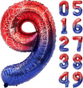 40 Inch Red and Blue Spider Theme Large Number 9 Balloon Giant Foil Birthday Balloons for Spider Theme Party Boy or Girl 9 th Birthday Wedding Anniversary Baby Shower Party Decorations