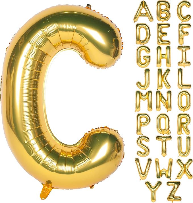 Letter Balloons 40 Inch Giant Jumbo Helium Foil Mylar for Party Decorations Gold C