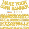 BEISHIDA 116 PCS A-Z DIY Letter Banner Kit Make Your Own Banner Glitter Gold Including 111 Letters and Numbers 3 Rope and 2 Threading Device,Customized for Birthday Graduation Wedding Party Decor