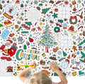 GWHOLE Christmas Coloring Tablecloth, Christmas Crafts for Kids 40 x 28 Inch Coloring Poster Table Cloth for Kids Eve Party Suplies