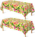 OHOME 2 Pack Luau Party Decorations - Plastic Tablecloth for Hawaiian Theme Party Decorations | Tropical Summer Beach Pool Birthday Backdrop Favors Supplies