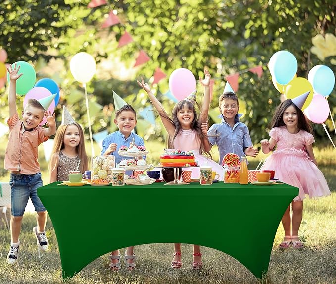 Utopia Kitchen Spandex Tablecloth 1 Pack[6FT, Emerald Green] Tight, Fitted, Washable and Wrinkle Resistant Stretch Rectangular Patio Table Cover for Event, Wedding, Banquet & Parties[72Lx30Wx30H Inch]