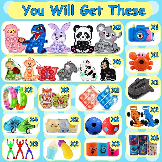 Kiss Monkey 640 PCS Prize Treasure Box Toys for Classroom, Party Favors for Kids 8-12, Fidget Toys Bulk, Goodie Bags Stuffers for Kids, Birthday Gifts, Pinata Stuffers, Carnival Prizes