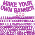 BEISHIDA 116 PCS A-Z DIY Letter Banner Kit Make Your Own Banner Glitter Purple Including 111 Letters and Numbers 3 Rope and 2 Threading Device,Customized for Birthday Graduation Wedding Party Decor