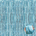 3 Pack Light Blue Foil Fringe Curtain Backdrop, 3.28Ft x 6.6Ft Metallic Tinsel Foil Fringe Streamer Curtains for Photo Booth, Christmas Day, Thanksgiving, Wedding, New Year Party Decorations