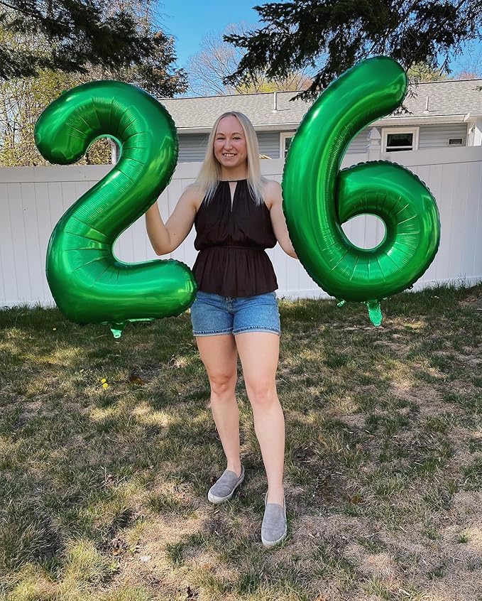 Green Number 4 Balloon 40 Inch, 4 Balloon Number, 4th Birthday Decorations, Green Party Supplies for Boys Girls