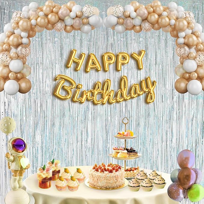 2 Pack Birthday Decoration, Silver Party Fringe Backdrop Decor Tinsel Foil Curtain Door Backdrop Banner Photo Booth Streamer for Birthday Wedding Baby Shower Bachelorette Disco Party