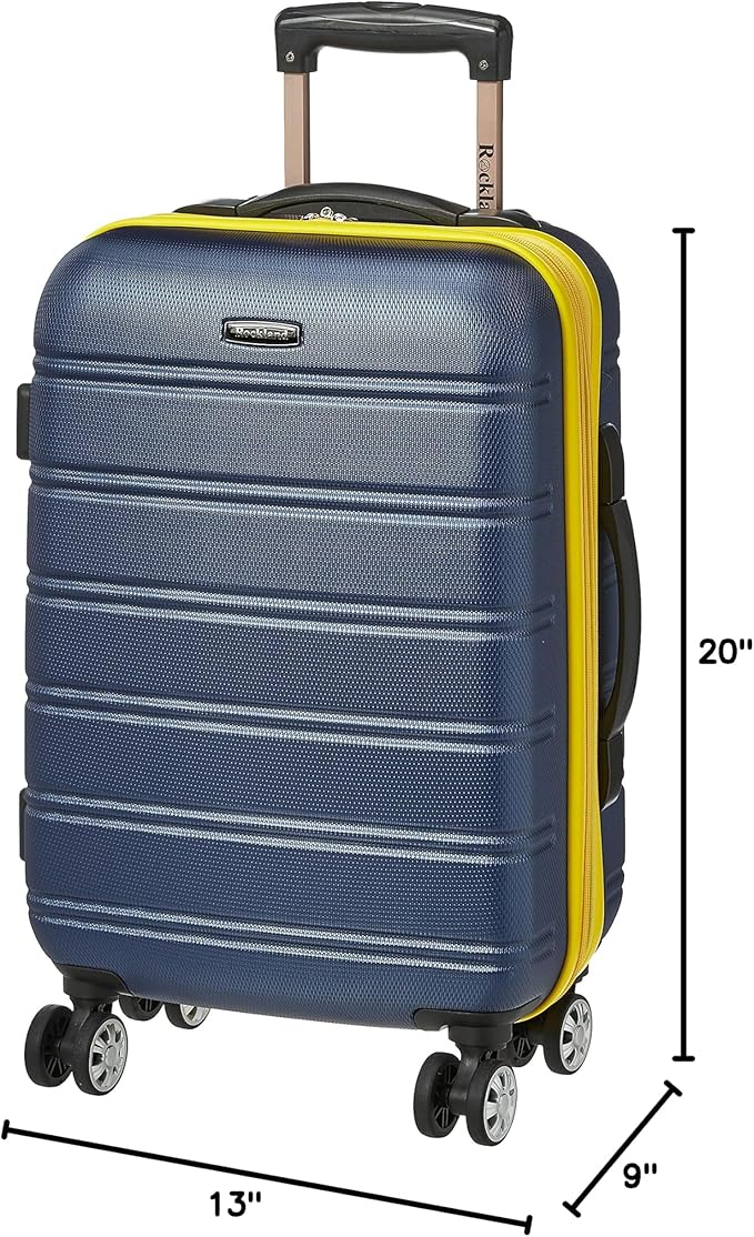 Rockland Melbourne Hardside Expandable Spinner Wheel Luggage, Carry-On 20", Navy