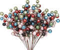 HOHOTIME 24 Pack Artificial Berry Stems Branches, Christmas Faux Holly Colorful Berries Branches Ornaments for Christmas Tree Wreath DIY Craft Decorations Holiday Home Decor(Colorful)