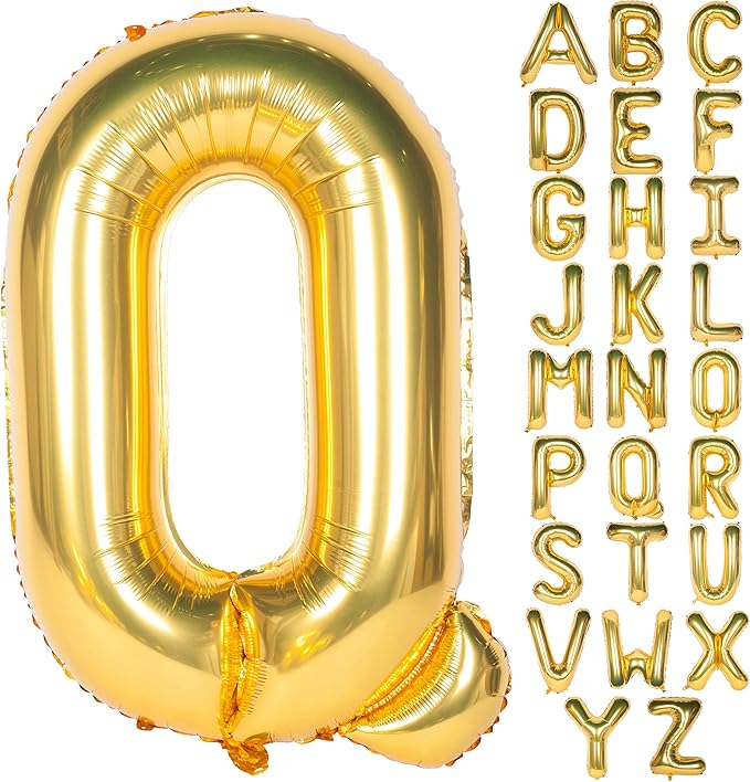 Letter Balloons 40 Inch Giant Jumbo Helium Foil Mylar for Party Decorations Gold Q
