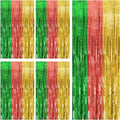 5 Pack Hawaii Backdrop Party Decorations Tinsel Curtain Summer Party Streamer Foil Fringe Birthday Decorations Photo Booth Vibrant Theme Christmas Beach Baby Shower Graduation Decor