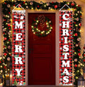 Fecedy MERRY CHRISTMAS Hanging Banner Porch Sign & Christmas Stree Snow Pattern Backdrop for Home Yard Indoor Outdoor Wall Door Party Decorations 72"x12"
