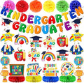 Preschool Graduation Decorations Set, Congrats Grad Decor Kit - 27 PCS with Banner, Pom Poms, Hanging Swirls & Centerpieces, Class of 2026 Party Supplies