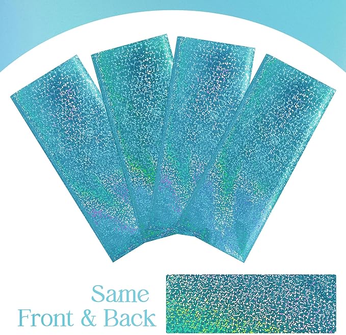 4pcs Blue Holographic Laser Tablecloths 40" x 108" Plastic Table Cloths for Parties Shimmer Shiny Party Decoration for Winter Ocean Princess Birthday Party Wedding Baby Shower Christmas Decor