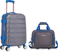 Rockland Melbourne Hardside 2 Piece Expandable Spinner Wheel Luggage Set, Carry-On 20" and Tote 14", Grey
