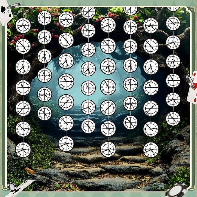 Xinnun Wonderland Tea Party Decorations Curious Clock Garlands Banners Princess Theme Banner Cutouts Ribbon Streamers for Wonderland Birthday Baby Shower Garden Tea Wedding Party Decor Supplies