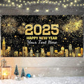 Custom Happy New Year Banner 2025 Personalized New Years Backdrop and Signs New Years Eve Party Supplies Indoor Outdoor Decorations 2025 Gifts Style 32