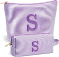 Sister Birthday Gifts for Girls - Travel Makeup Bag, Big Sister Gifts for Girls 6-12 Year Old Girl Gift Teen Girl Gifts Trendy Stuff, Personalized Cute Stuff Initial Makeup Bags, Purple r S
