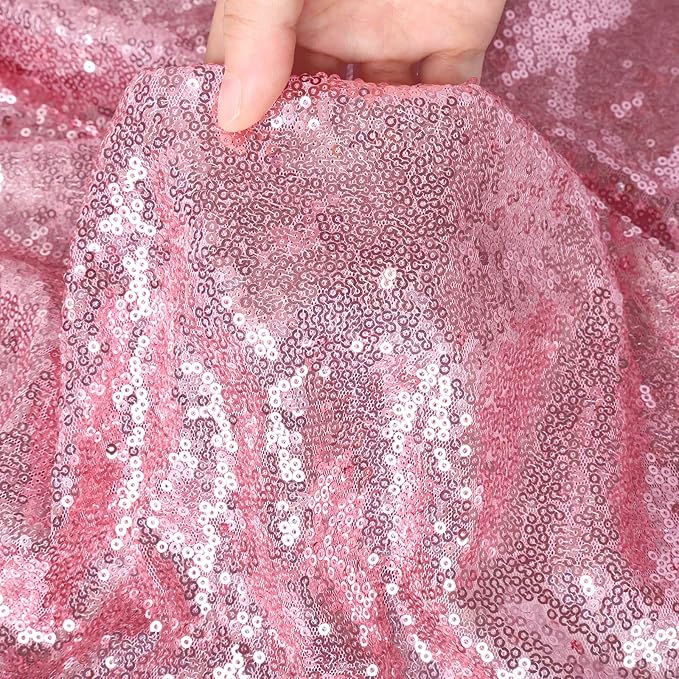 B-COOL Pink Sequin Curtains Fuchsia Glitter Backdrop Curtain Panels 2 Panels 2FTx8FT Backdrop for Baby Shower Wedding Girls Party Sweetheart Birthday Decorations