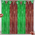 2 Pack Football Party Decorations, 3.28 FT x 7.05 FT Tinsel Backdrop, Brown Green Foil Fringe Curtains Metallic Party Streamer, Football Party Supplies Game Day Decorations 2026