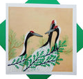 Cranes from Momoyogusa–Flowers of a Hundred Generations (1909) by Kamisaka Sekka Quilling Art Greeting Card,Design Greeting Card for Birthday, Get Well, All Occasion. Framable Artwork for Art Lovers