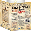 84th Birthday Card for Women Men- Back In 1942 Card - 84th HAPPY BIRTHDAY cards for Him Her - Vintage 84th birthday gifts JUMBO size 84th birthday decorations for husband wife - gift for 84 year old