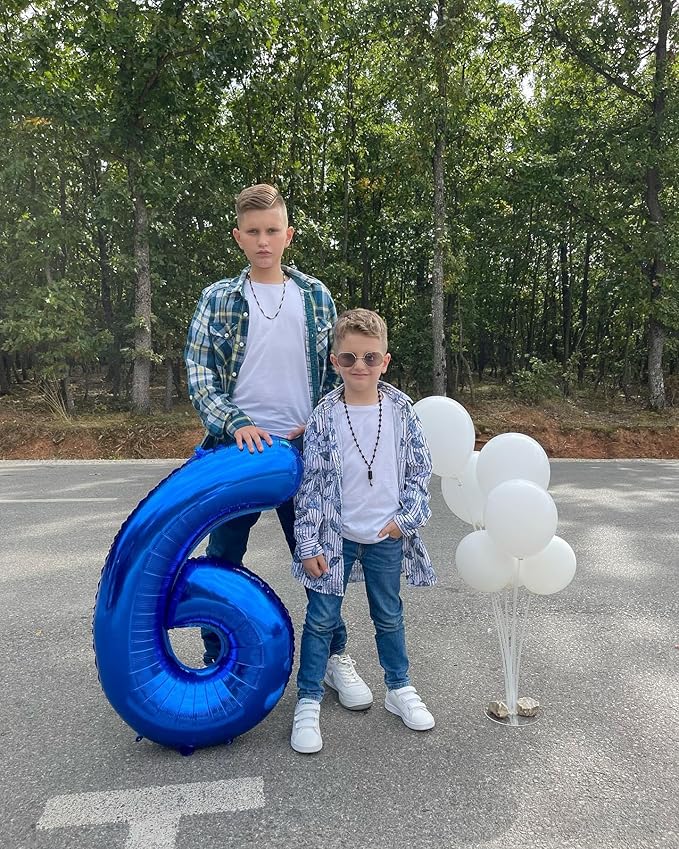Navy Blue 6 Balloon, Number Balloon 40 Inch, Blue Party Supplies 6th Balloons for Birthday, 6 Birthday Balloon, Number 6 Balloon