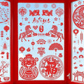 9 Sheets Chinese New Year Window Clings, Horse Year Decor for Window, 2026 Lunar New Year Decorations, Red Spring Festival Decals Double-Sided Stickers for Festival Family Gathering Door Wall Decor