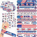 72 PCS Fourth of July Party Favors - 48 Temporary Pre-Cut Tattoos & 24 Slap Bracelets - Party Favors for Boys & Girls, Birthday Goodie Bag Fillers, Baby Shower Gifts, Classroom Rewards