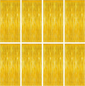 8 Pack 2026 Graduation Party Decorations, 3.28 FT x 7.05 FT Gold Backdrop, Metallic Graduation Photo Backdrop Grad Foil Curtains Party Streamer, Class of 2026 Decorations Grad Decor