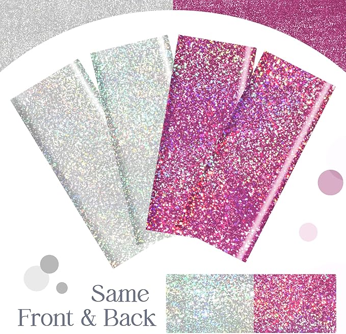Sparkling Holographic Laser Tablecloth - Shimmering, Waterproof, Easy to Clean - Ideal for Bachelorette, Birthday, Wedding, and Anniversary Party Decorations (Pink & Silver, 2)
