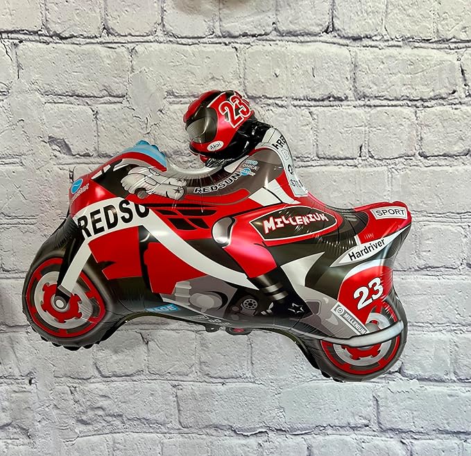 Motorcycle Dirt Bike and Helmet Balloons | Birthday Party Supplies and Decorations | Birthday Parties Celebration Baby Shower Gender Reveal