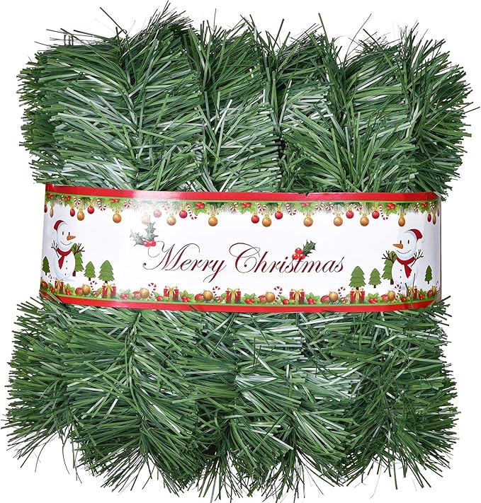 DearHouse 33 Foot Christmas Garland, Artificial Pine Garland Holiday Decor for Outdoor or Indoor Home Garden Artificial Green Greenery, or Fireplaces Holiday Party Decorations