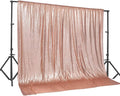 PartyDelight Rose Gold Sequin Backdrop 20x10ft - High Density 3mm Shimmer Sequin Background with 4-Inch Rod Pocket, Sparkly Photography Curtain for Stage, Gala, Wedding & Large Event Decor