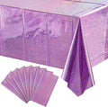 8 Pack Iridescent Light Purple Plastic Tablecloths Shiny Disposable Laser Rectangle Table Covers Holographic Foil Tablecloth Iridescent Kpop Birthday Bridal Wedding Party Decoration, 54 x 108 Inch