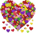 Stickers for Kids - 280 PCS Glitter Foam Reward Stickers for Kids Classroom | Self Adhesive Stars Mini Heart Shapes Glitter Stickers for Teachers Students - Arts Craft Scrapbook Supplies Party Favors