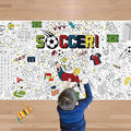 OHOME Soccer Giant Coloring Poster/Tablecloth - Soccer Themed Party Decorations - 30 x 72 Inches Jumbo Coloring Banner Kids Gifts Crafts Activities Decor Party Favors Supplies