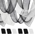 6 Pack Halloween Decorations Indoor Outdoor, Halloween Decor Creepy Cloth Spooky Scary Gauze for Halloween Party Supplies Home Tree Wall Doorway Yard Garden Skeleton Decor (Black+White, 30"x 72")