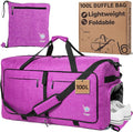 Bago Large Duffle Bag for Travel Women & Men. Durable Lightweight Foldable Travel Duffel Bags For Traveling Women. 100L Duffle Bags for Overnight Bag With Shoe Compartment Collapsible Weekender duffel