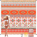 WIWIGO Beach Blanket Waterproof Sandproof Beach Mat 79" X 83"/10'x9'for 2-8 Adults Quick Drying Outdoor Picnic Mat Beach Accessories for Travel, Camping, Hiking
