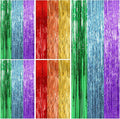 5 Pack Rainbow Backdrop Party Decorations Tinsel Curtain Party Streamer Foil Fringe Birthday Decorations Photo Booth Colorful Theme First Day of School Engagement Baby Shower Decor