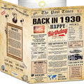96th Birthday Card for Women Men - Back In 1930 Newspaper - 96th Happy BIRTHDAY card - 96th birthday gift for Her Him - JUMBO size - 96th birthday decorations Dad Mom - Best gifts for 96 year old