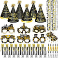 51 PCS New Year’s Eve Party Supplies 2026 Including Happy New Year Hats, Necklaces, Eyeglasses and Fringe Blowers for New Year's Eve Party Favors (Glasses)
