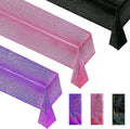 Pink & Purple & Black Holographic Tablecloth 40" x 108" Hot Pink Party Decoration Valentine's Day Birthday Party Table Decor Iridescence Plastic Table Cloth for Halloween Baby Shower Party Supplies