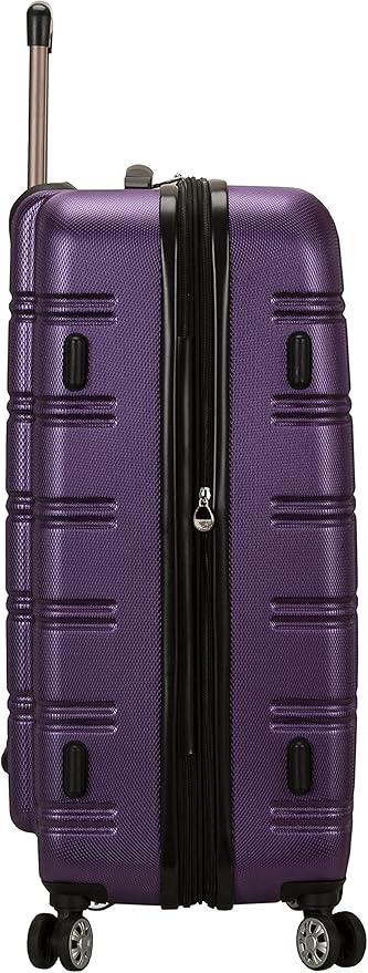 Rockland Melbourne Hardside Expandable Spinner Wheel Luggage, Checked Large 28", Purple