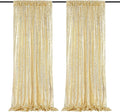B-COOL Light Gold Sequin Backdrop Curtains 2 Packs 2ftx8ft Sparkle Backdrop Fabric Glitter Backdrop for Party Ceremony Wedding Birthday Decoration