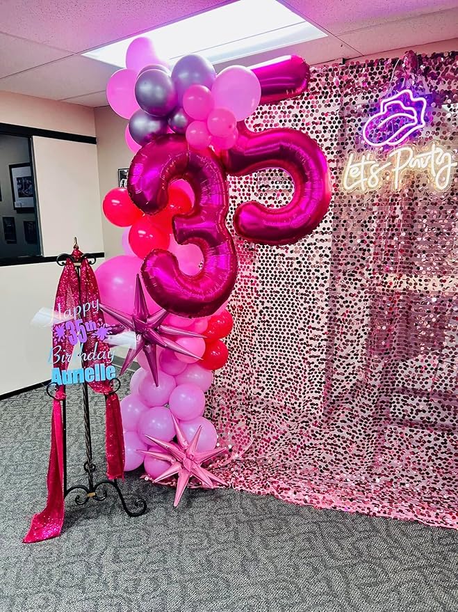 Hot Pink Number 5 Balloon 40 Inch, 5 Balloon Number, 5th Birthday Decorations, Hot Pink Party Supplies for Boys Girls