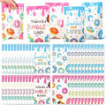G1ngtar 100Pcs Donut Party Favor Bags - Sweet Doughnut Goodie Candy Treat Gifts Waterproof Plastic Bags for Kids Birthday Party Decoration Supplies